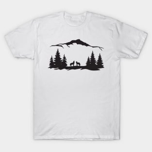 Wolf on nature under the mountain T-Shirt